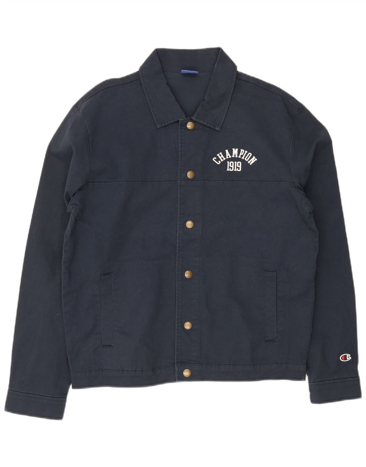 Champion Herre Bomber Jacket UK 38 Medium Navy Blue Cotton