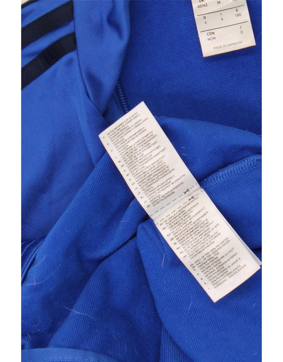Adidas Træningsdragt til mænd Topjakke UK 40/42 Medium Blue Colourblock Polyester
