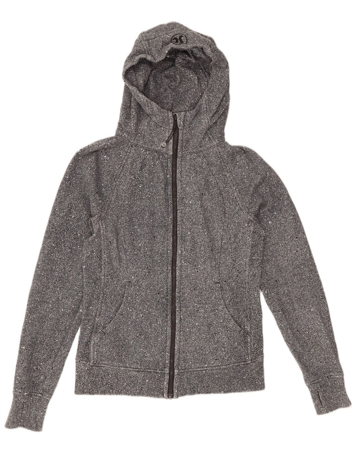 LULULEMON Dame-hættetrøje med lynlås US 6 Medium Grey Flecked Bomuld