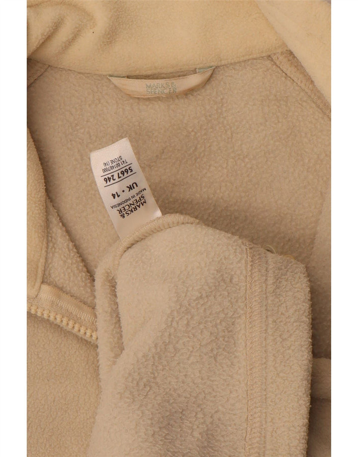 Marks & Spencer Fleecejakke til kvinder UK 14 Stor Beige Polyester