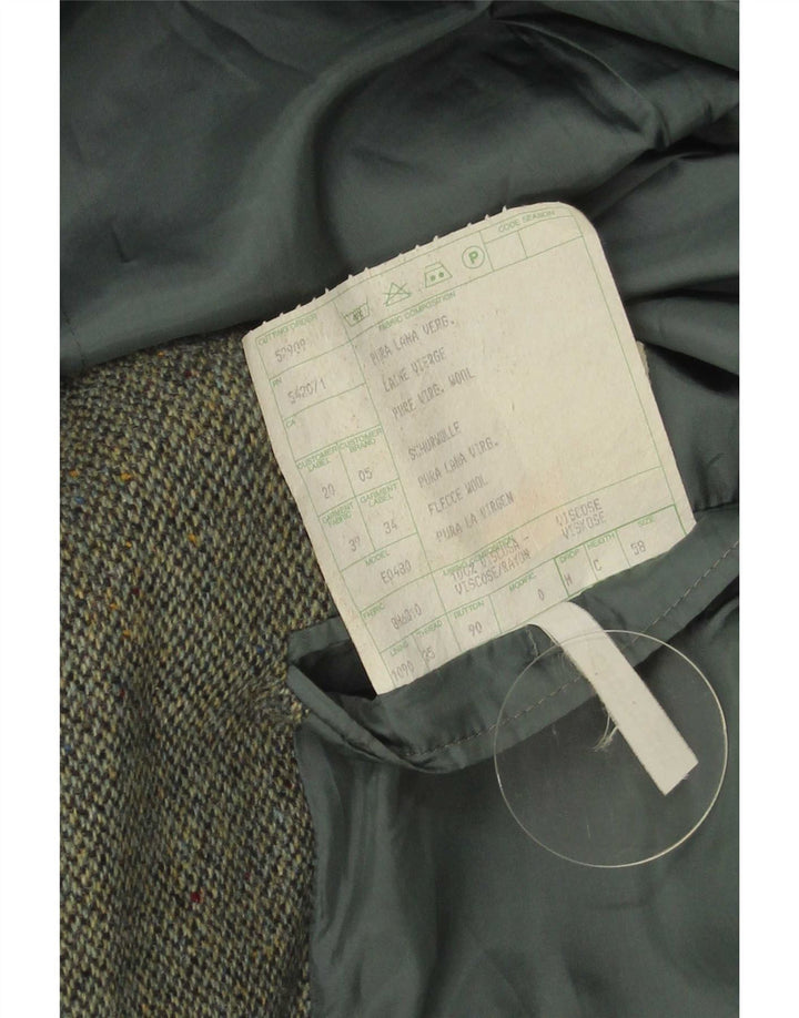Facis Herre 2-knaps blazerjakke IT 58 4XL Grøn Flecked Virgin Wool