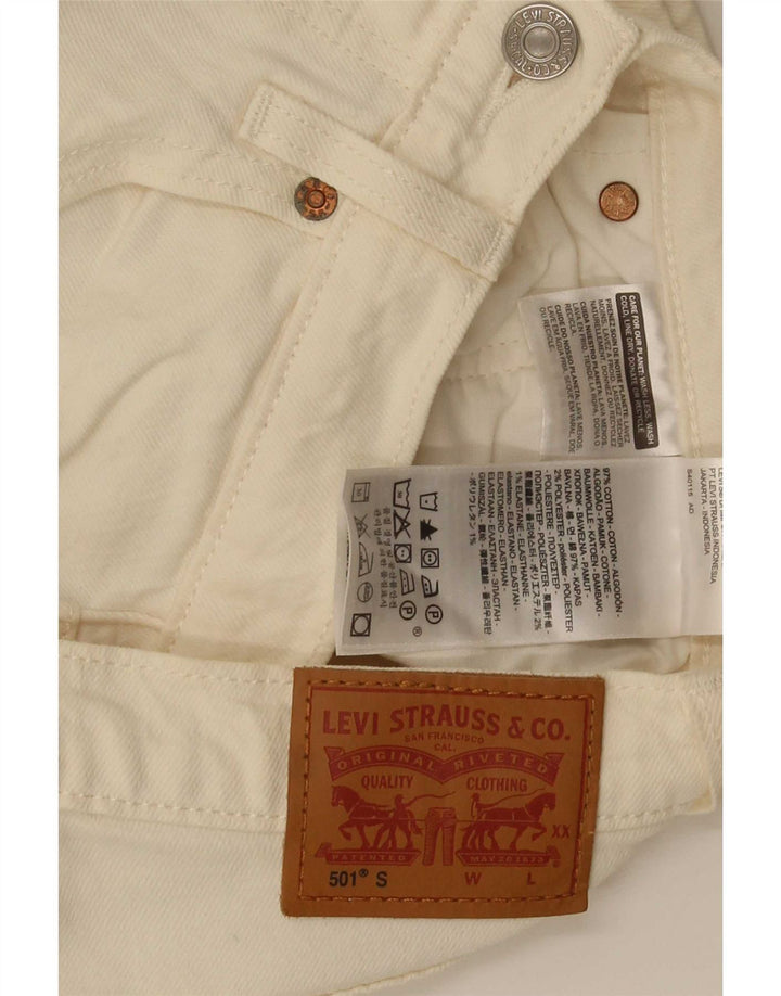 Levi's Dame 501 Straight Jeans W25 L28 Off White Bomuld