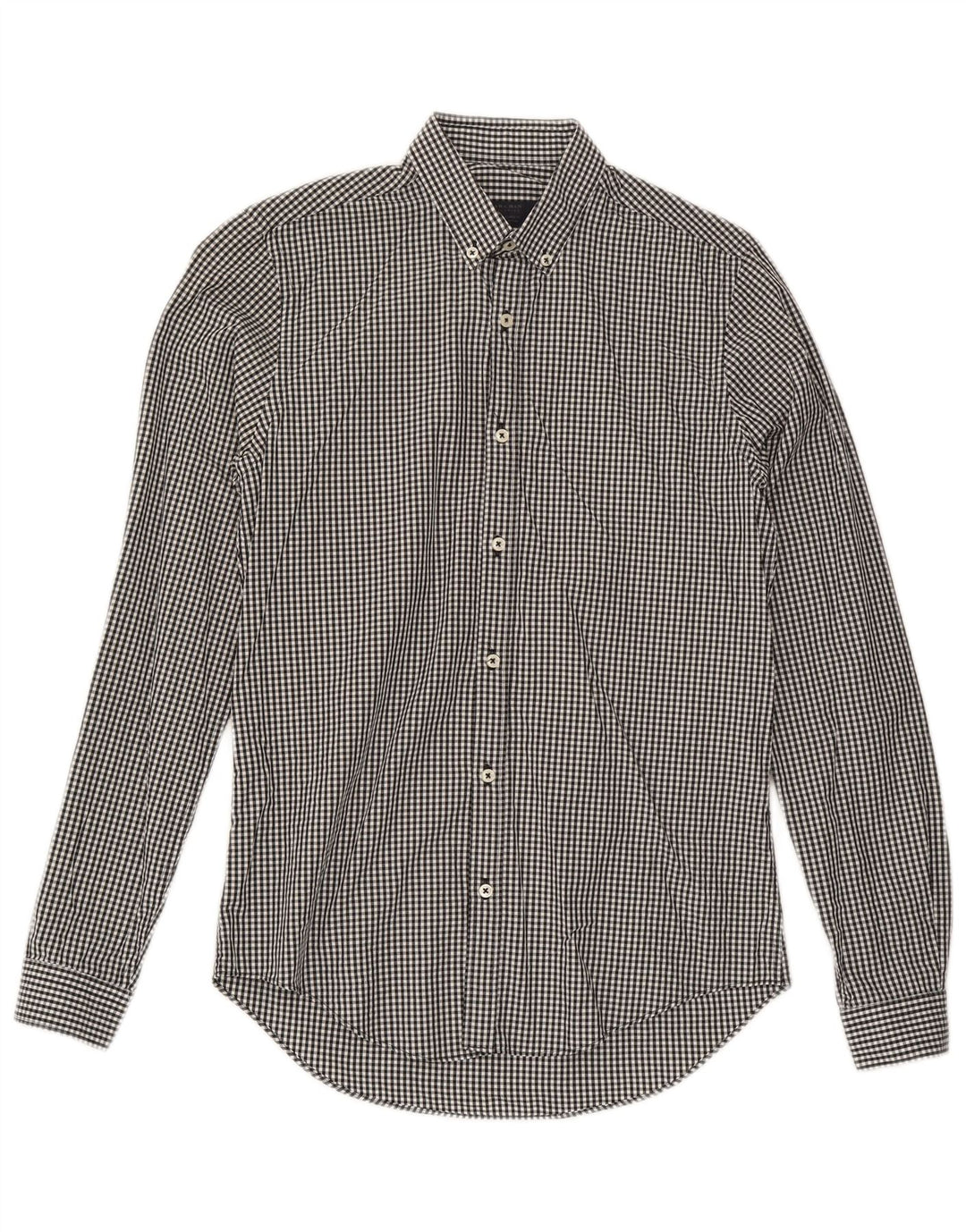 Zara Slim Fit skjorte til mænd, lille sort Gingham