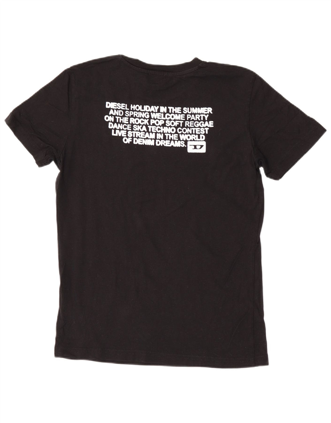 Diesel Herre grafisk T-shirt Top Lille sort bomuld