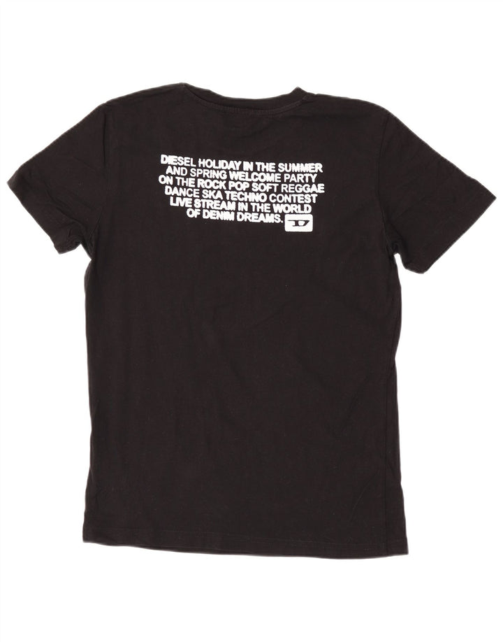 Diesel Herre grafisk T-shirt Top Lille sort bomuld