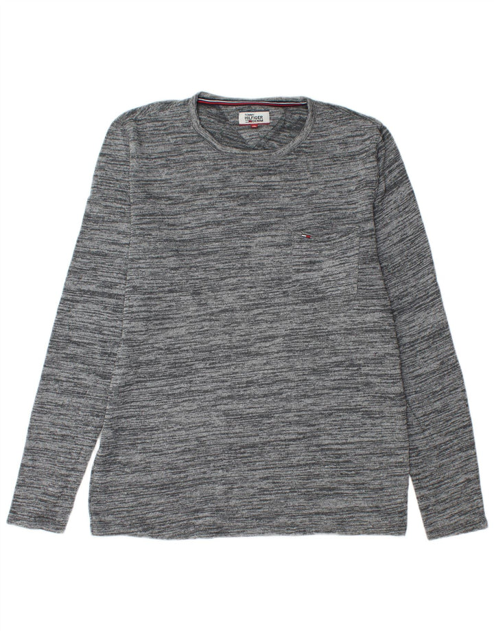 Tommy Hilfiger Herre Crew Neck Jumper Sweater XL Grå Flecked Bomuld