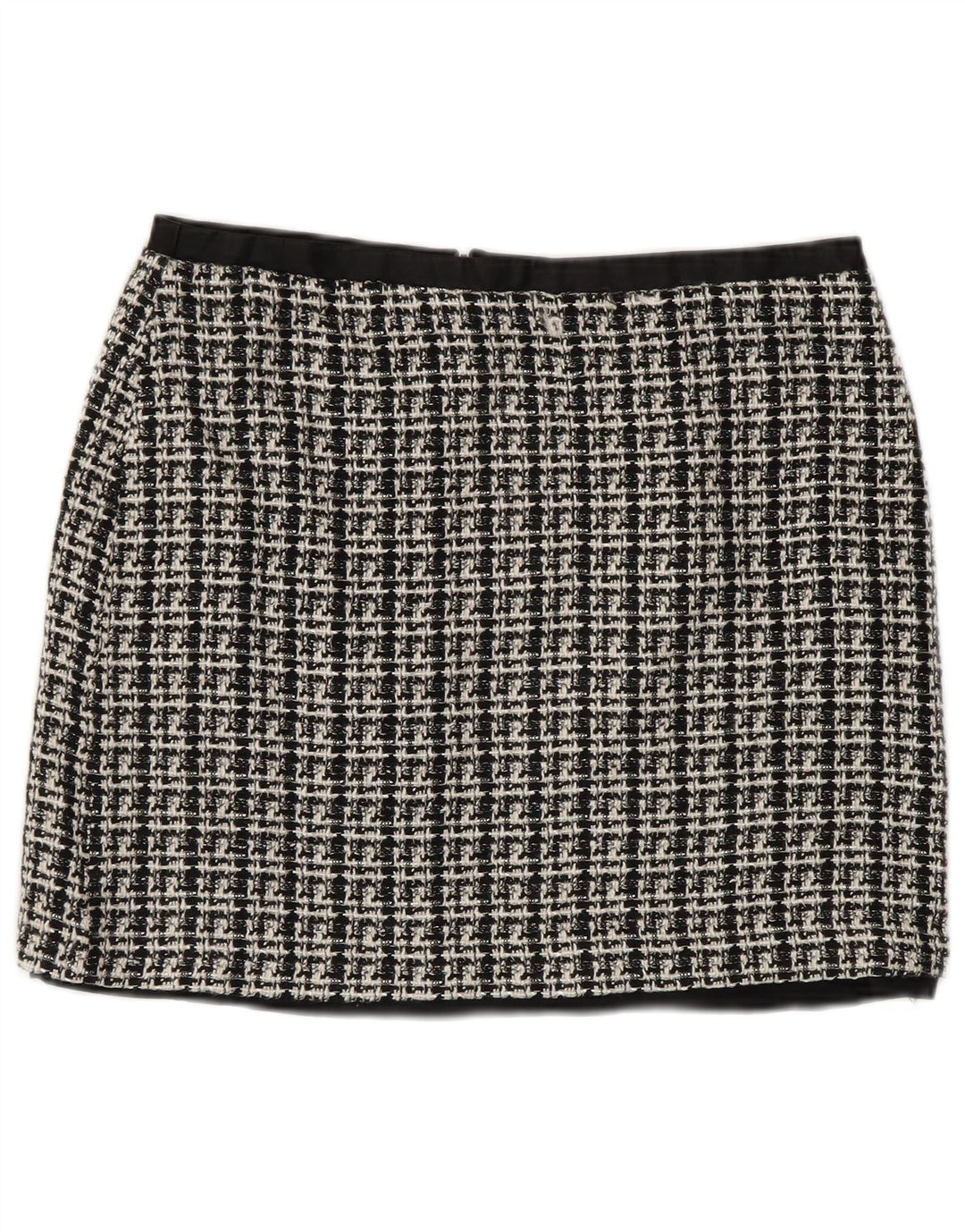 Oasis Dame Mini Nederdel UK 12 Medium W28 Grå Ternet polyester