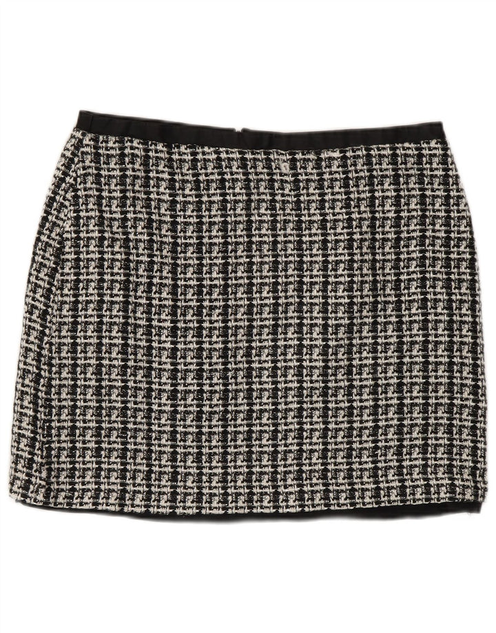 Oasis Dame Mini Nederdel UK 12 Medium W28 Grå Ternet polyester