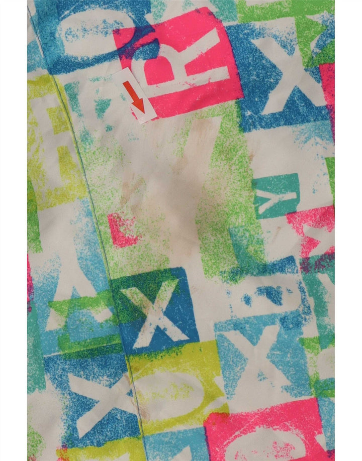 Roxy Dame Hætte Skijakke UK 14 Medium Multicolored Geometric
