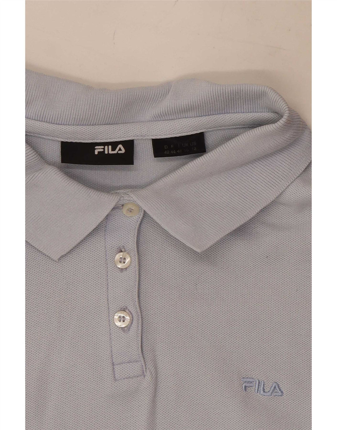 Fila Dame Polo Shirt UK 16 Large Blue