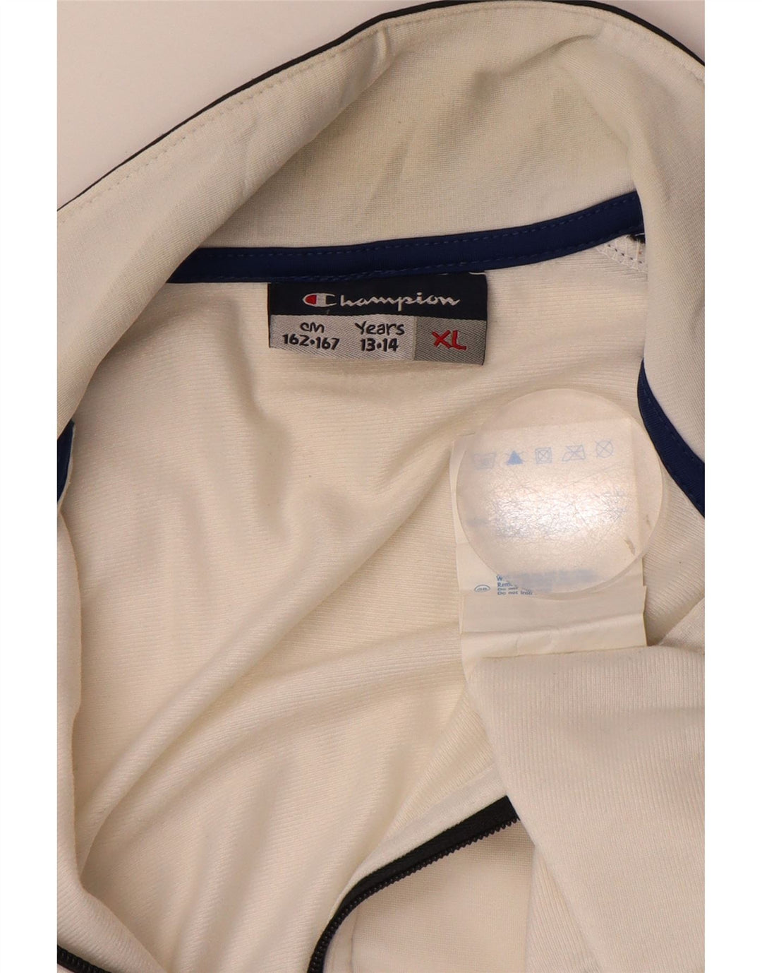 CHAMPION Træningsdragt til drenge Topjakke 13-14 år XL Hvid Colourblock