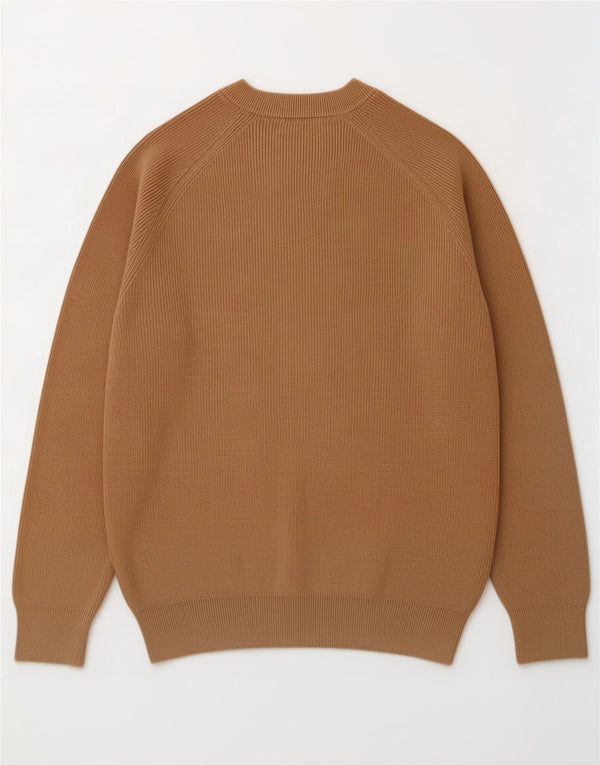 Zara Mens Crew Neck Jumper Sweater Medium Beige Cotton