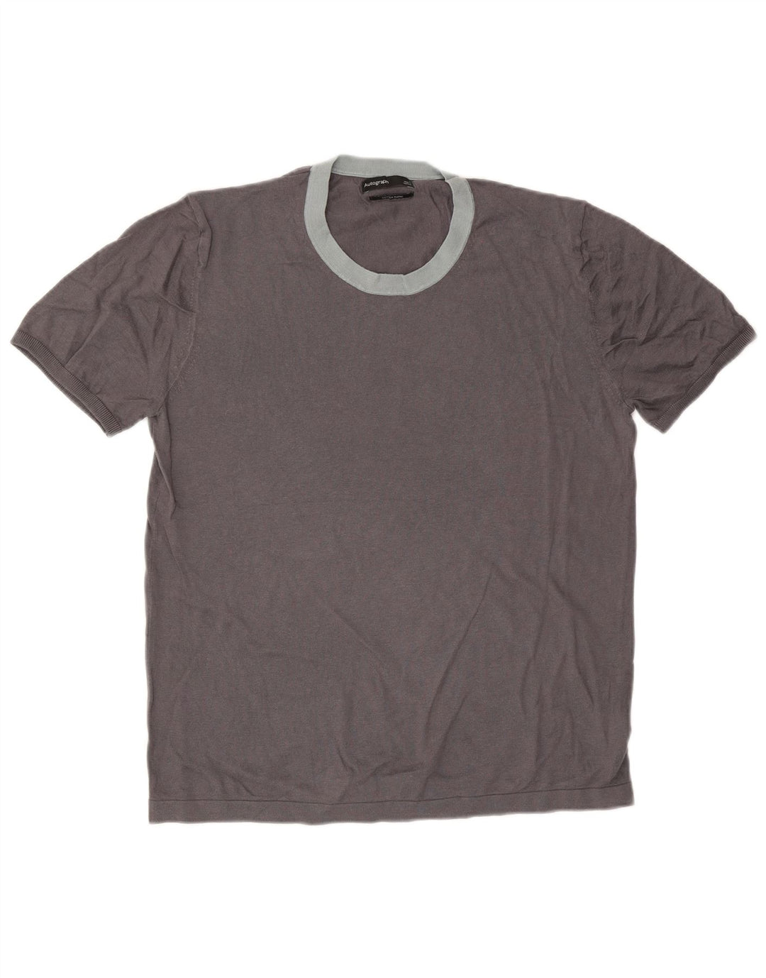 Marks & Spencer Herre Autograph T-Shirt Stor Grå Bomuld