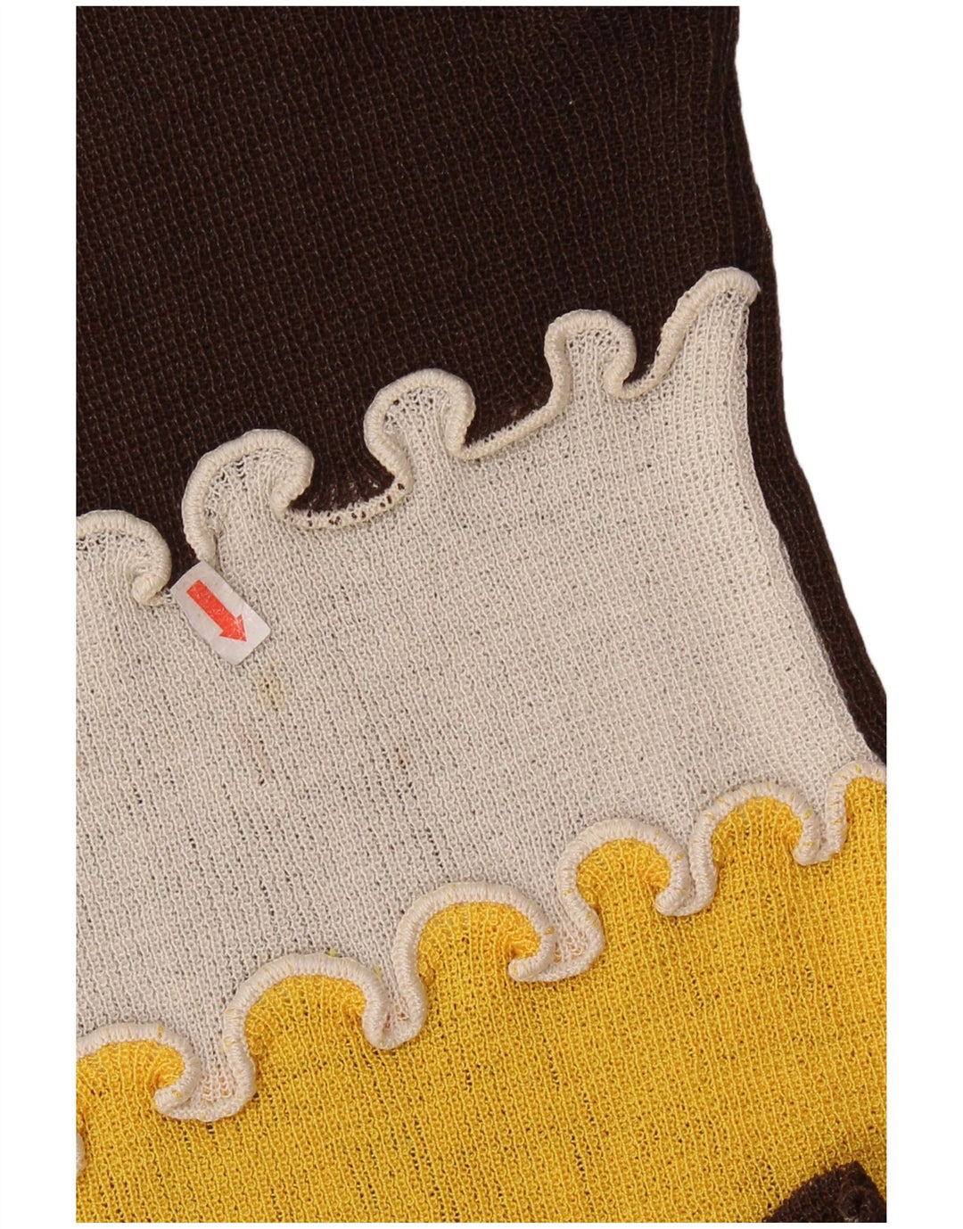 Vintage Dame Vest Tank Top UK 8 Small Brown Colourblock