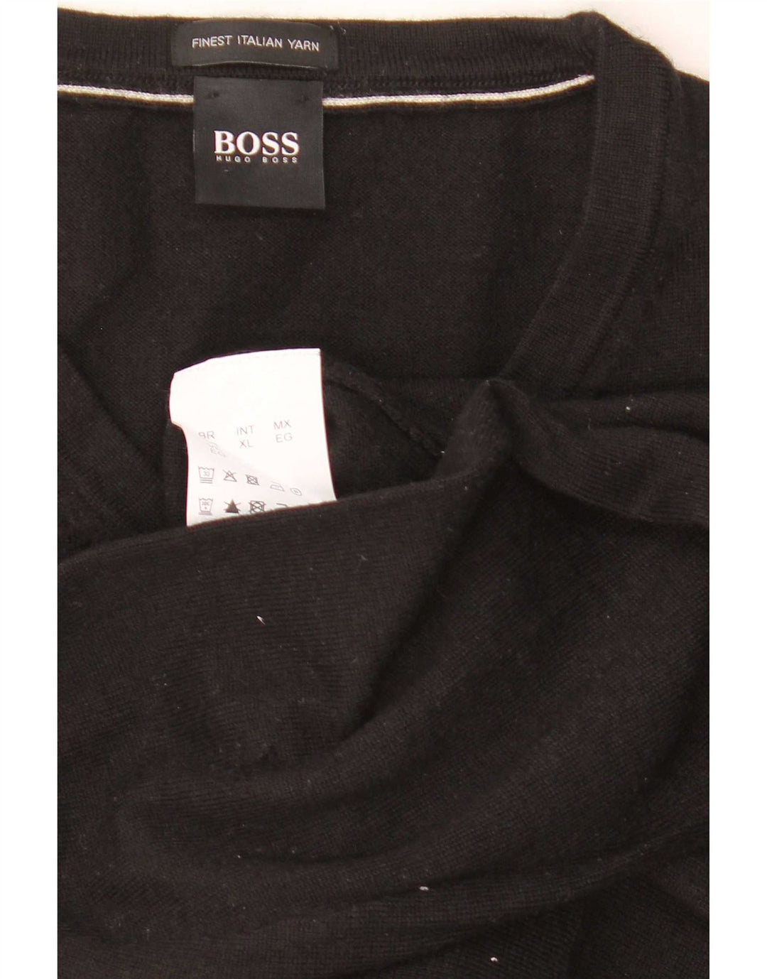 Hugo Boss Herre V-hals sweater XL Sort Virgin Wool