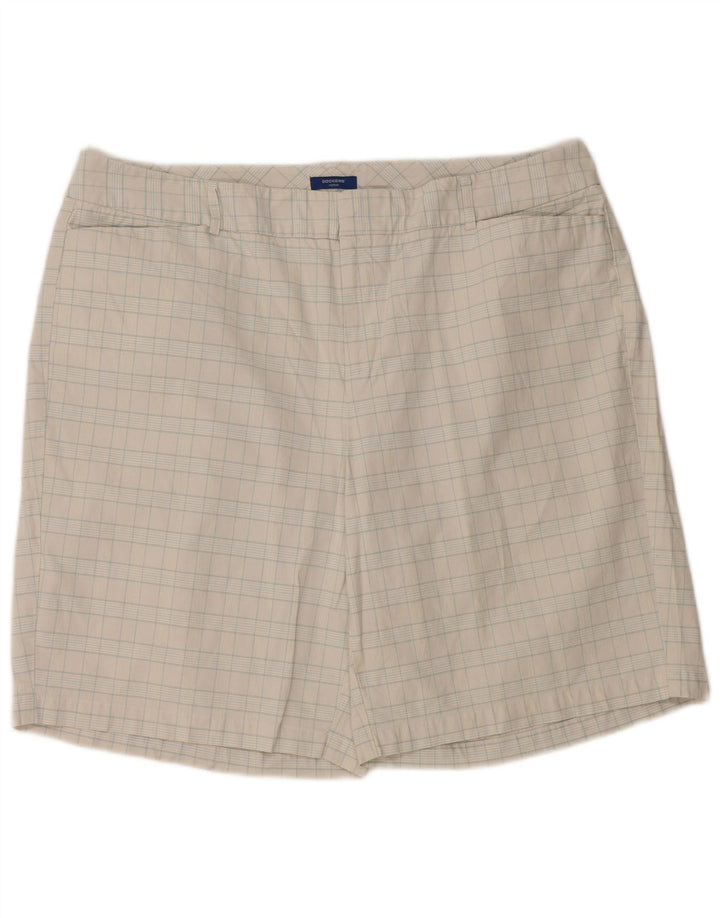 Dockers Bermuda Shorts til kvinder W38 XL Off White Plaid
