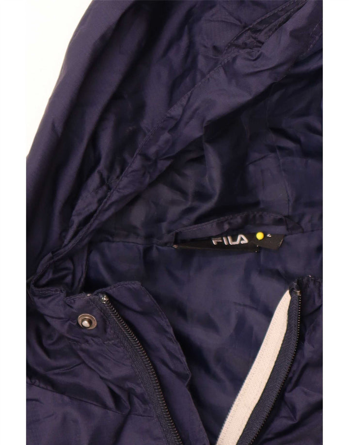 Fila Herre hætte vindjakke Stor marineblå Colourblock Nylon