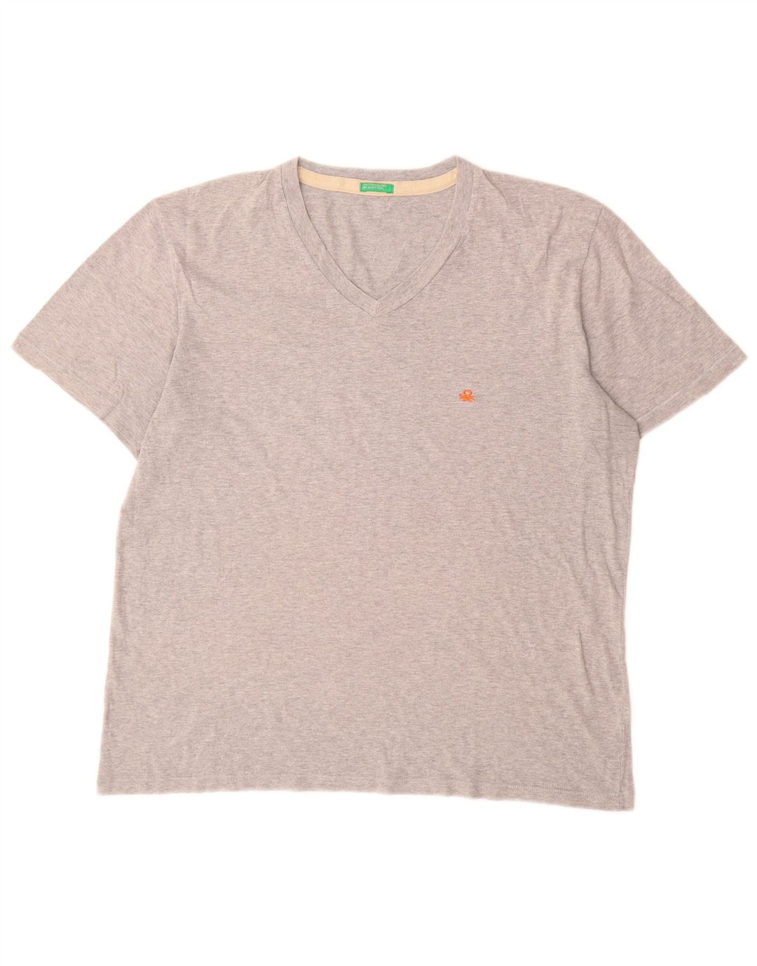 Benetton Herre T-shirt Top Medium Grey Flecked