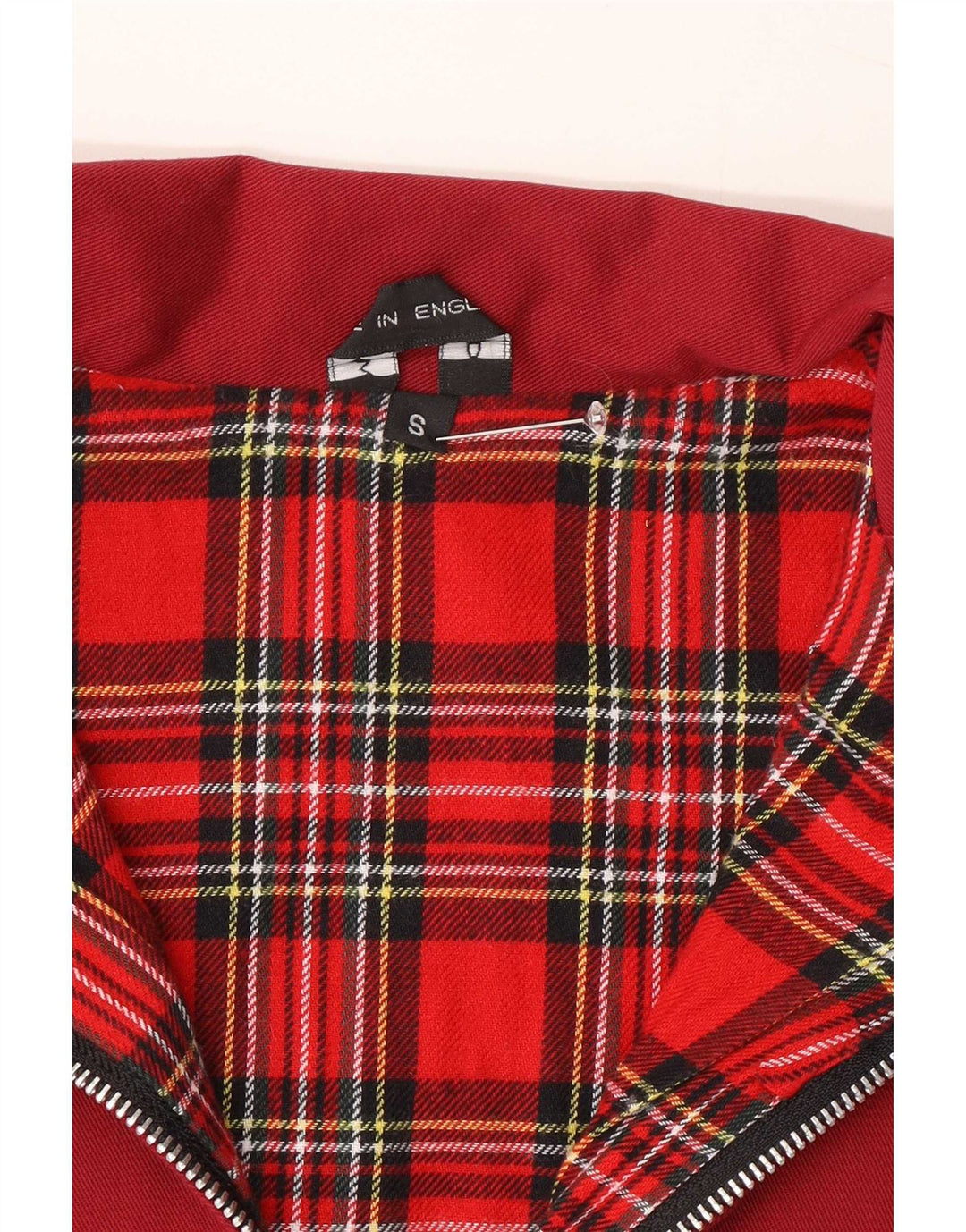 Vintage Bomberjakke til mænd UK 36 Small Burgundy Polyester