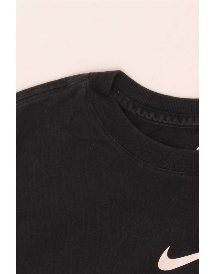 Nike Herre Swoosh Grafisk T-shirt Top Medium Sort Bomuld