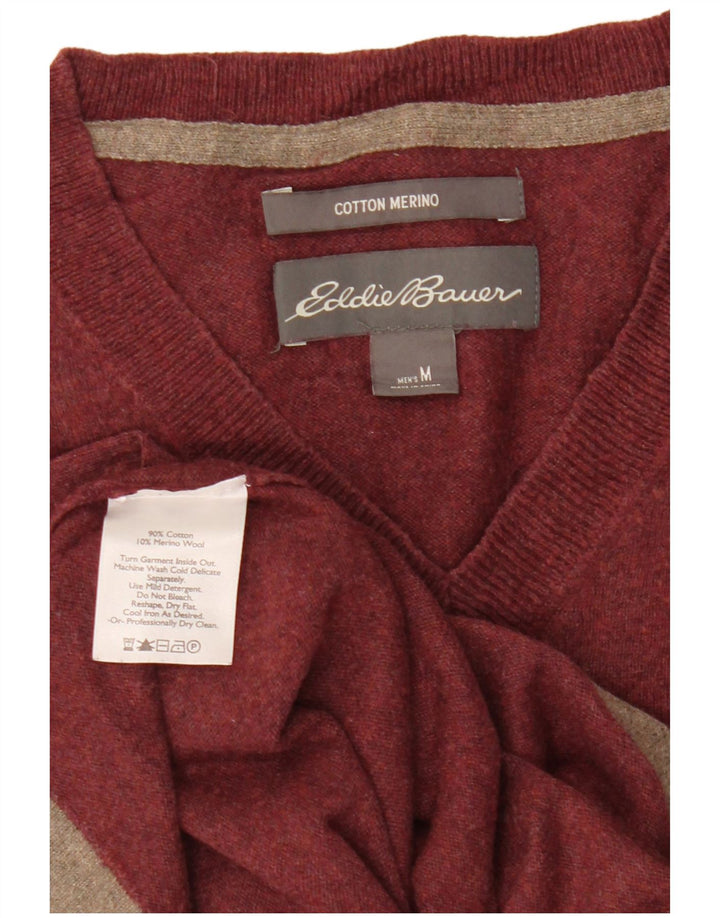 Eddie Bauer Herre V-hals sweater Medium Bourgogne bomuld