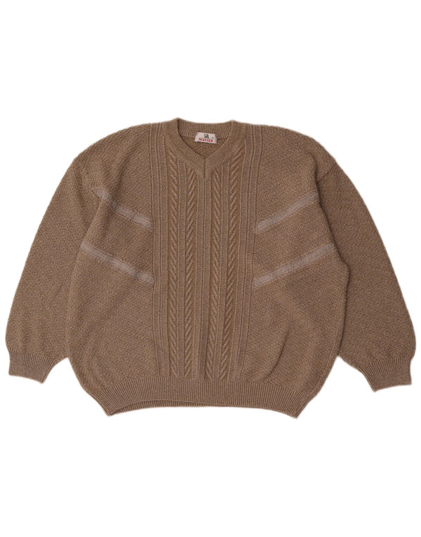 MAYSER Herre V-hals sweater IT 54 XL Grå Bomuld