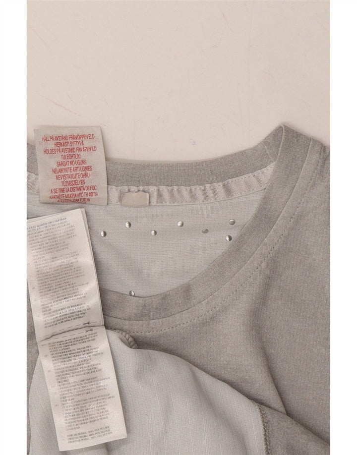 ADIDAS Womens T-Shirt Top UK 14 Medium Grey Polyester Vintage Adidas and Second-Hand Adidas from Messina Hembry 