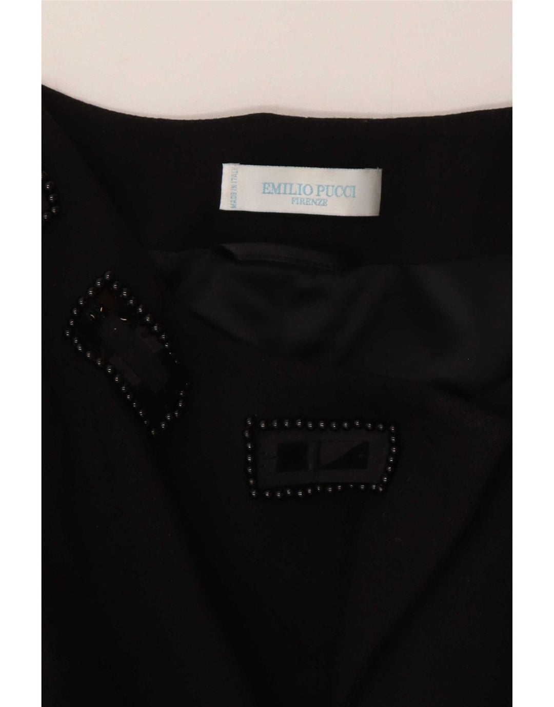 Emilio Pucci Dame Longline Blazer Jacket UK 14 Medium Black Virgin Wool