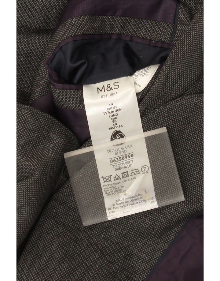 Marks & Spencer Herre 2-knaps blazerjakke UK 46 XL Grå uld