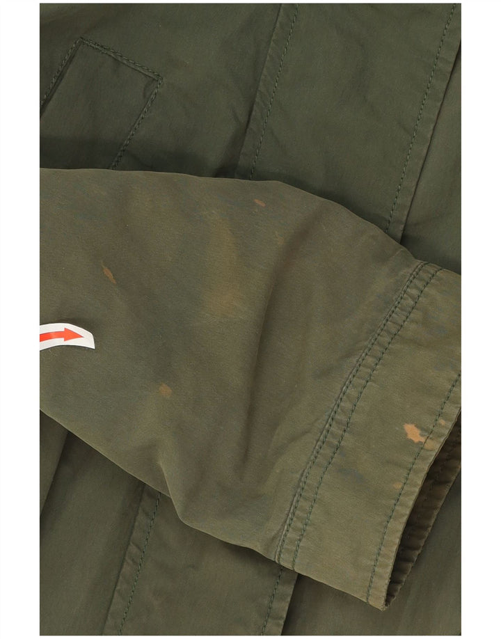 Tommy Hilfiger Dame Hooded Parka Jacket UK 14 Medium Green Bomuld