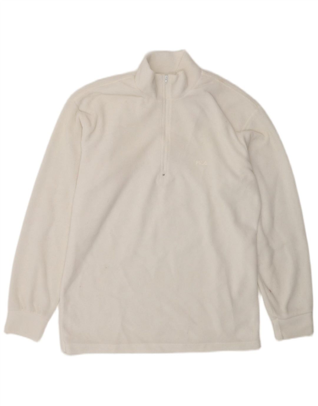 Fila Herre lynlås hals Fleece Jumper IT 48 Medium Hvid Polyester