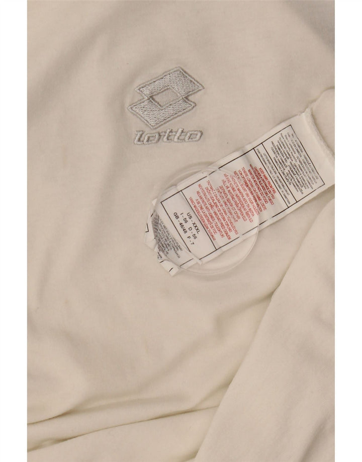 LOTTO Herre T-Shirt Top UK 46/46 3XL Hvid Colourblock Bomuld