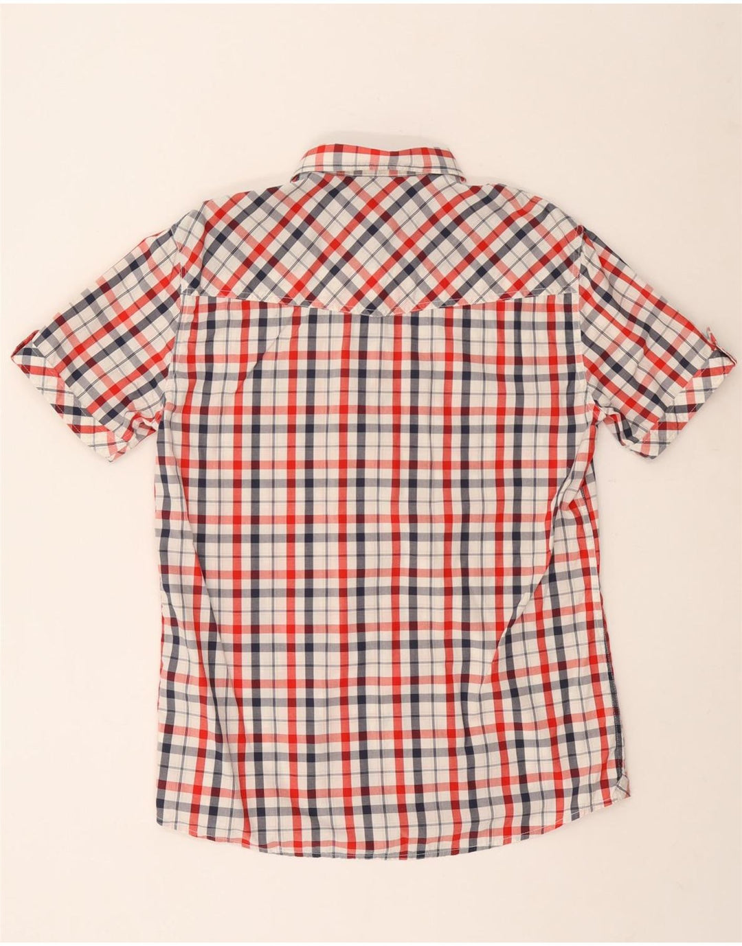 Mustang kortærmet herreskjorte XL flerfarvet ternet bomuld