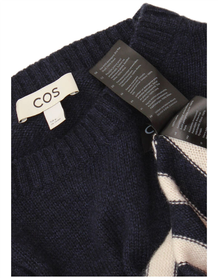 Cos Dame sweater med rund hals DK 14 Mellem marineblå stribet uld