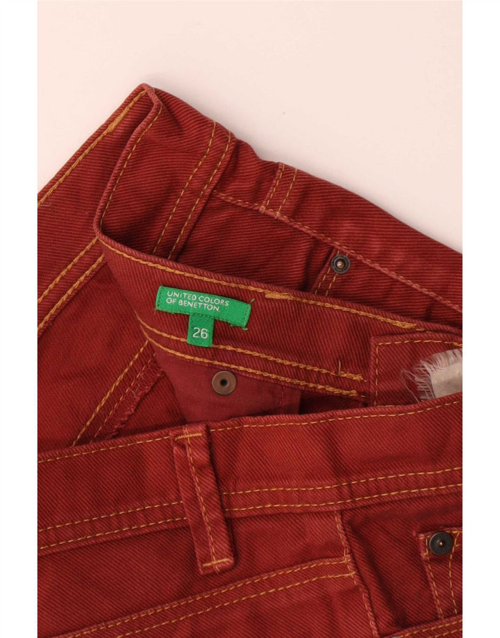 Benetton Dame Slim Casual Bukser W26 L32 Rød