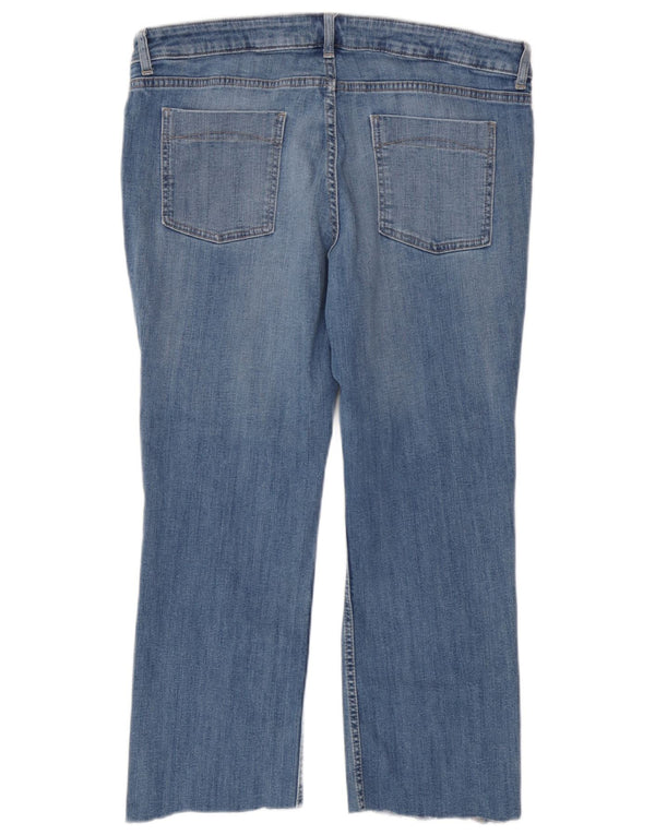 Marks & Spencer Dame Indigo Crop Slim Bootcut Jeans UK 18 XL W38 L25 Blå