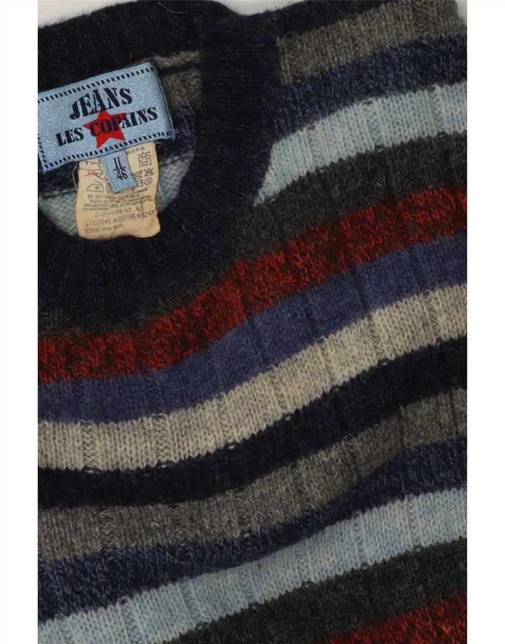 Les Copains Herre Crew Neck Jumper Sweater IT 46 Lille flerfarvet stribet