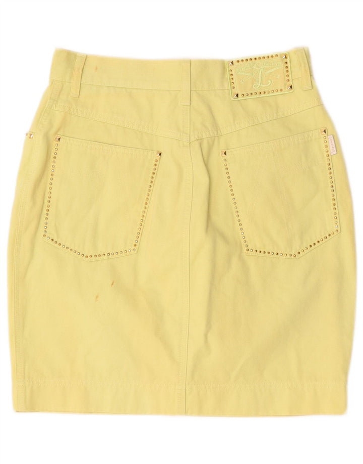 Laurel Dame Mini Nederdel EU 38 Medium W28 Gul Bomuld