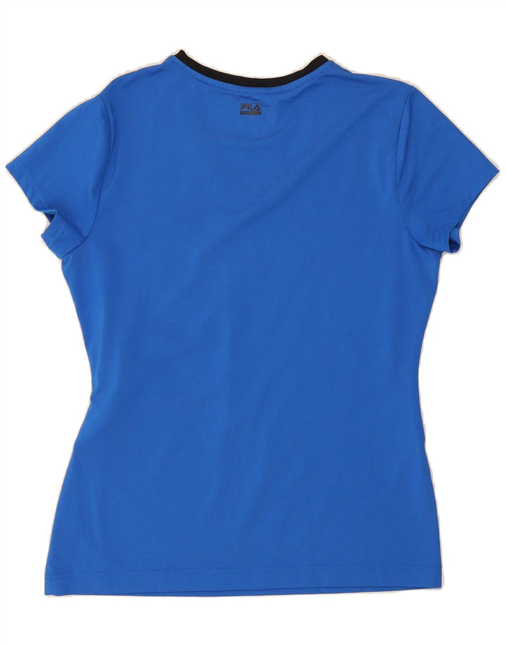 FILA Womens T-Shirt Top UK 12 Medium Blue Polyester Vintage Fila and Second-Hand Fila from Messina Hembry 