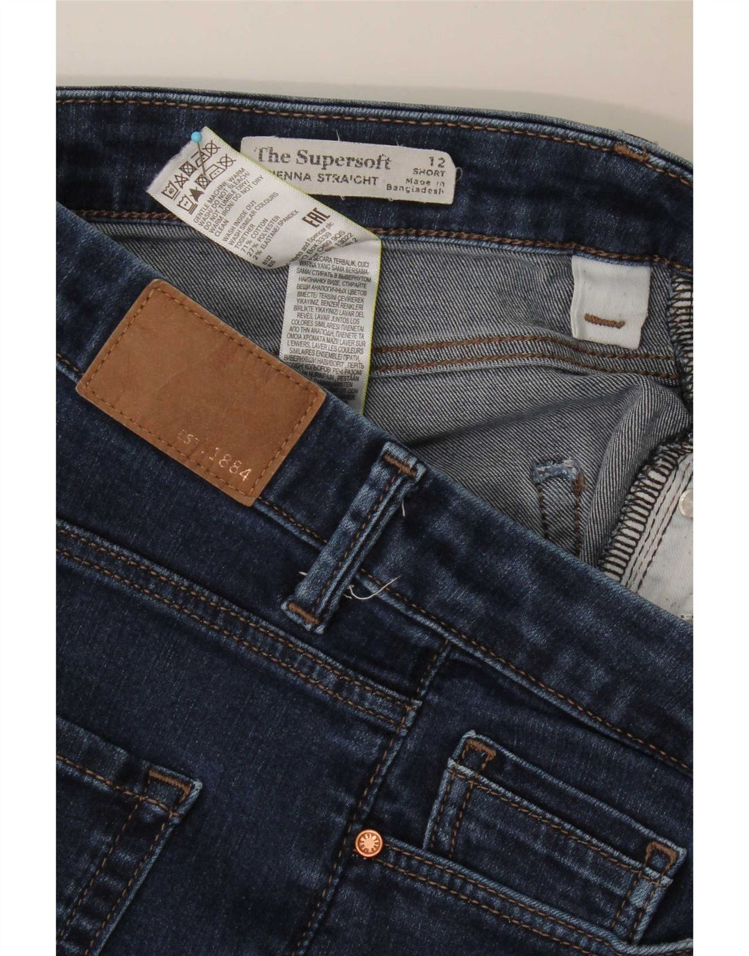 Marks & Spencer Dame Slim Cropped Jeans UK 12 Medium W30 L26 Blå Bomuld