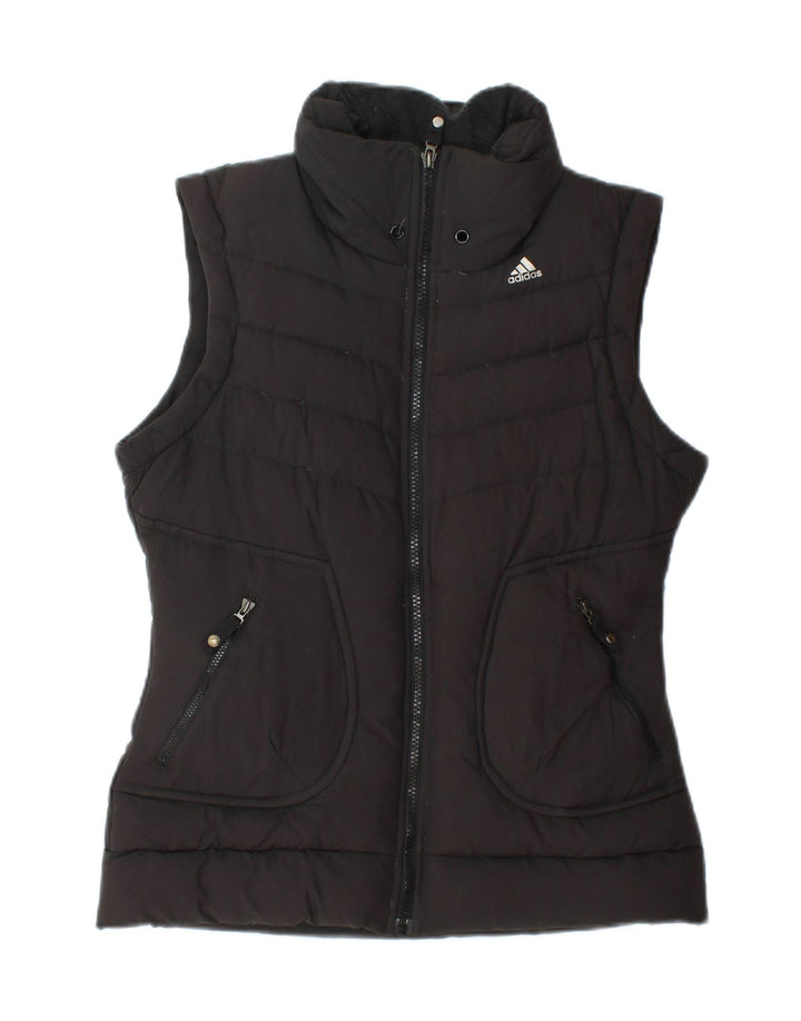 ADIDAS Womens Clima Proof Padded Gilet UK 10 Small  Black Polyester