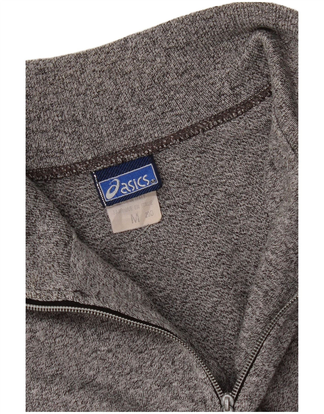 Asics Herre Zip Neck Jumper Sweater Medium Grey Flecked Bomuld
