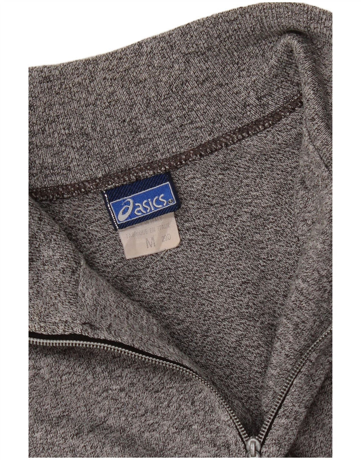 Asics Herre Zip Neck Jumper Sweater Medium Grey Flecked Bomuld