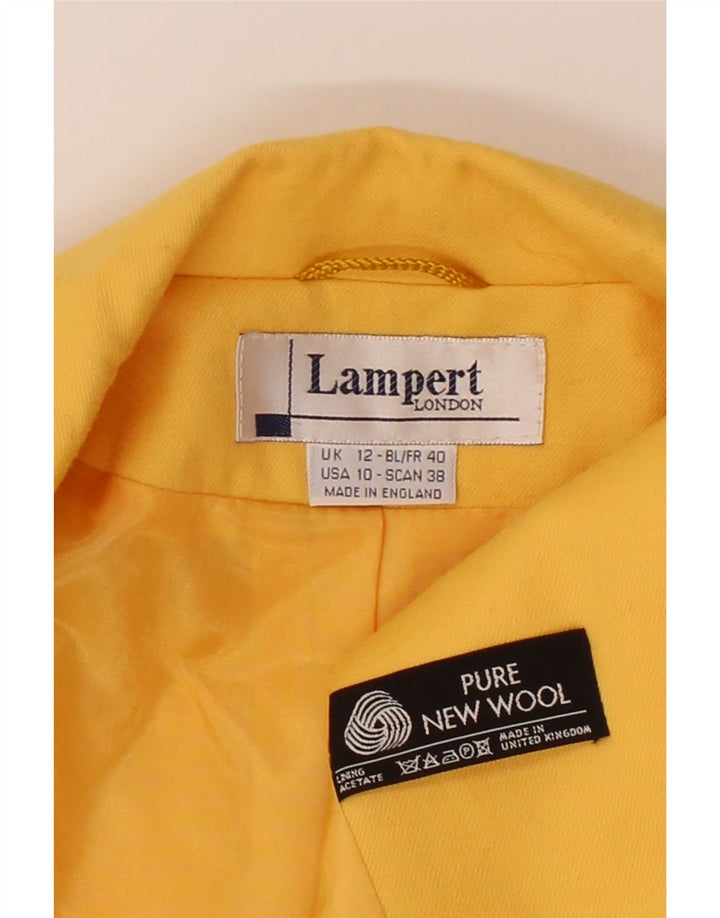 LAMPERT Womens Double Breasted Blazer Jacket UK 12 Medium  Yellow Wool Vintage Lampert and Second-Hand Lampert from Messina Hembry 