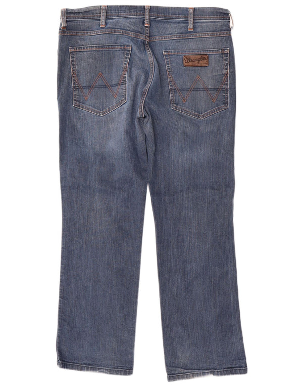 WRANGLER Herre Arizona Stretch Straight Jeans W36 L30 Blå Bomuld