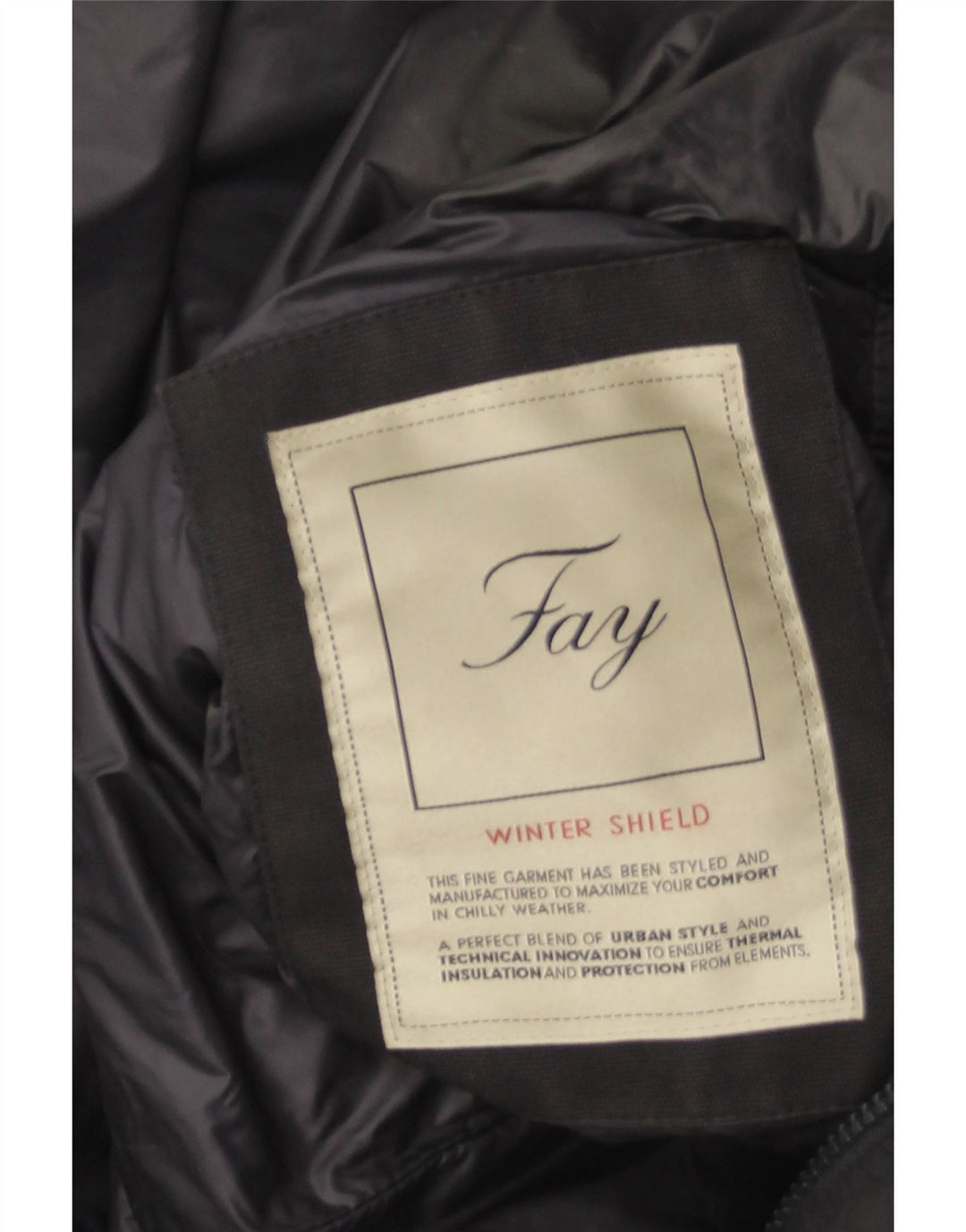 Fay Herre Polstret Frakke UK 42 XL Navy Blue Polyester