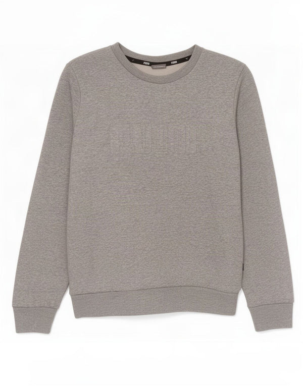 Puma Graphic Sweatshirt Jumper UK 14 Medium Grey Flecked Bomuld