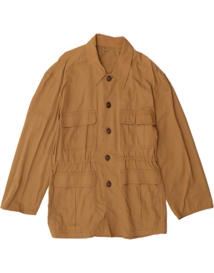 VINTAGE Mens 3/4 Sleeve Utility Jacket UK 38 Medium Brown Polyamide Vintage Vintage and Second-Hand Vintage from Messina Hembry 