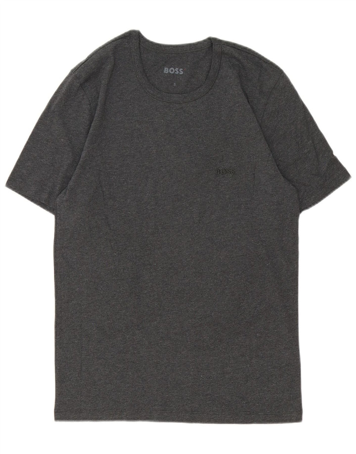 Hugo Boss Herre T-Shirt Top Lille Grå Bomuld