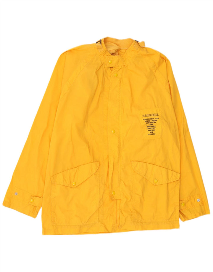Carrera Herre grafisk regnjakke UK 40 Stor gul polyamid